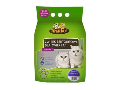 KRAKVET Compact Lavender - Bentonite Clumping Cat Litter 10 l