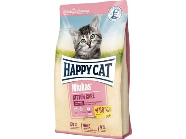 Happy Cat Minkas Kitten Care, Kattunge, Fjærfe, 1,5 kg, Fri for smakstilsetninger, Antioksidanter medfølger