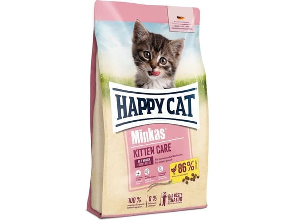 Happy Cat Minkas Kitten Care, Kattunge, Fjærfe, 1,5 kg, Fri for smakstilsetninger, Antioksidanter medfølger
