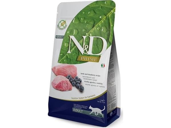 Farmina Pet Food N&D Prime, Voksen, Blåbær, Lam, 1,5 kg, Kornfritt, Antioksidanter medfølger