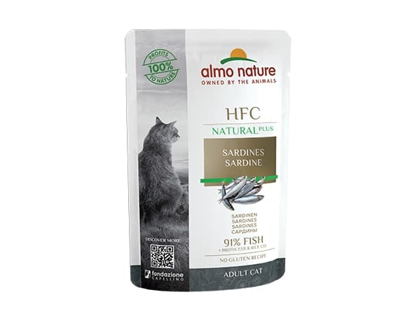 Almo Nature HFC Natural Plus Sardiner - vådfoder til katte - 55 g