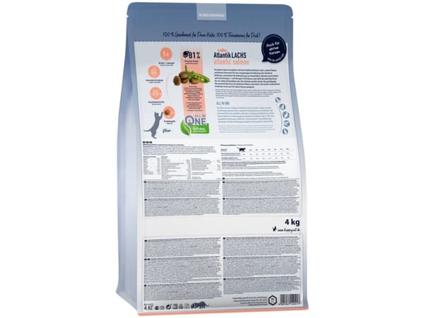 Happy Cat 70554, Voksen, Alle hunderaser, Laks, 4 kg