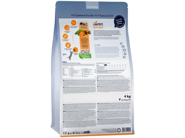 Happy Cat 70567, Voksen, Alle hunderaser, And, 4 kg, Kornfritt