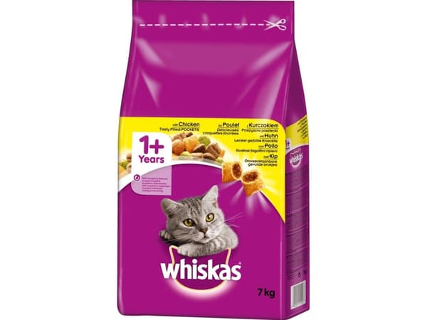 WHISKAS Cat Adult med kylling - tørfoder til katte - 7 kg