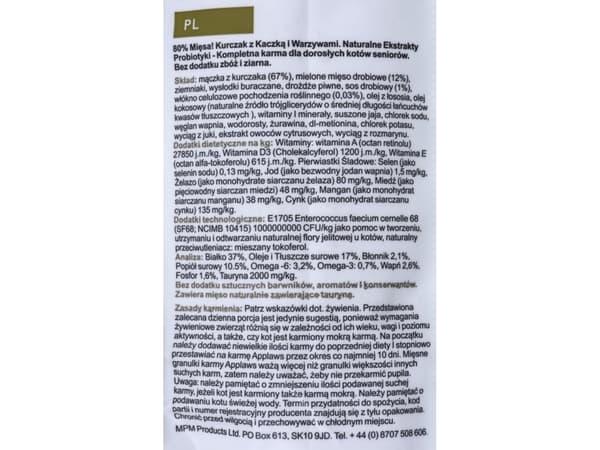 APPLAWS Cat Senior Chicken - tørfoder til kattekillinger - 7,5 kg