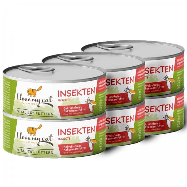 Våt mat for katter med insekter fra Jeg elsker katten min - 6x100g