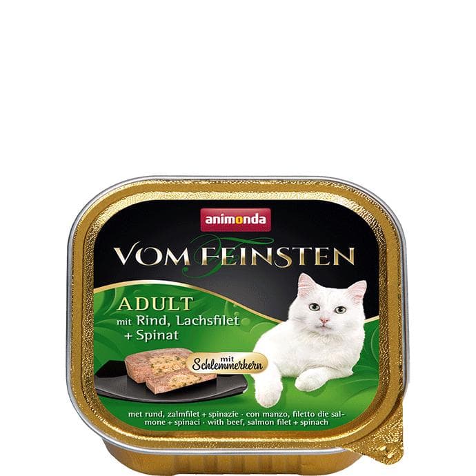 Animonda Vom Feinsten Gourment Center med nötkött och laxfilé + 100 g Spenat