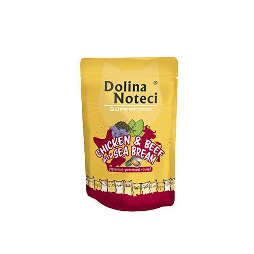 Dolina Note Superfood kyckling och nötkött med Dorada Sachet Cat 85g