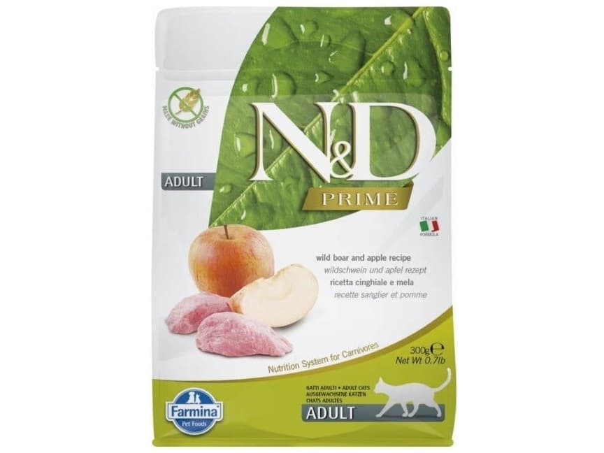 FARMINA N&D Prime Cat Boar and Apple Adult - torrfoder för kattungar - 300 g