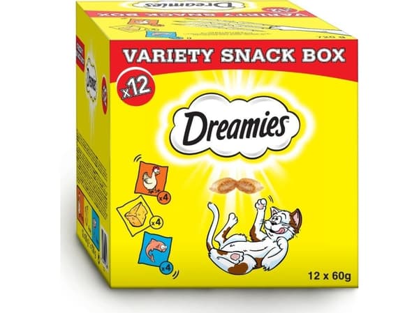DREAMIES Variety Snack Box - Kattegodbidder - 12x60 g