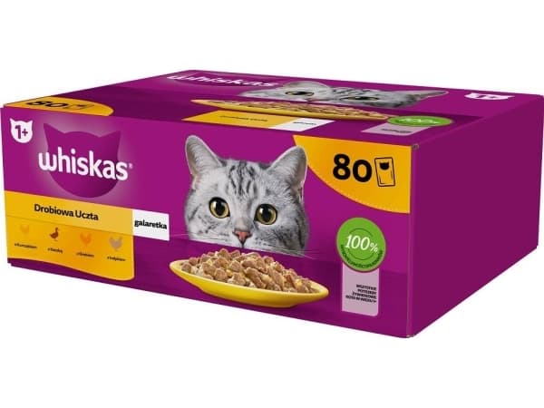 WHISKAS fjærfeposer til katter 80x85g