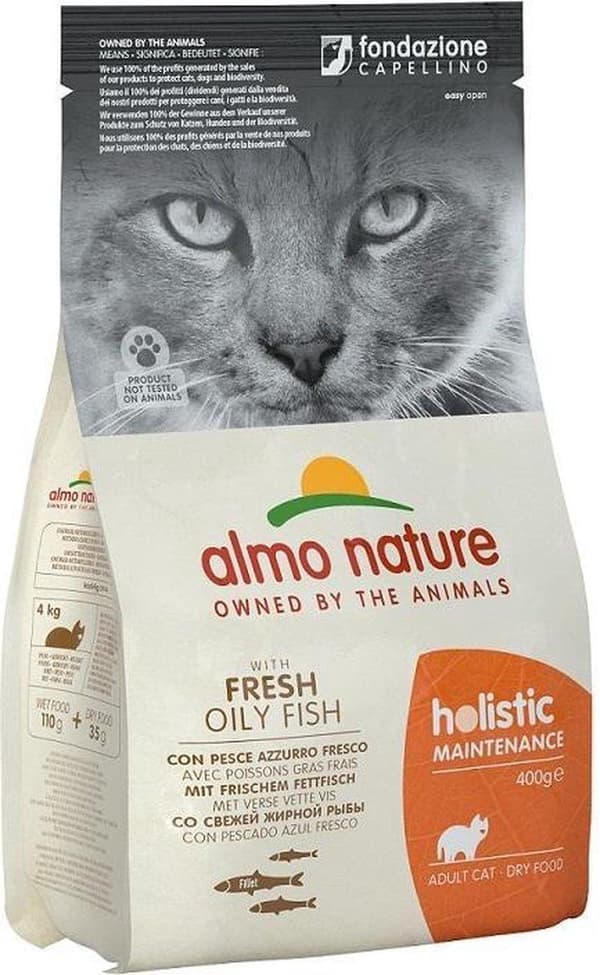 ALMO NATURE Holistisk Voksen med fed fisk - Tørfoder til katte - 400 g