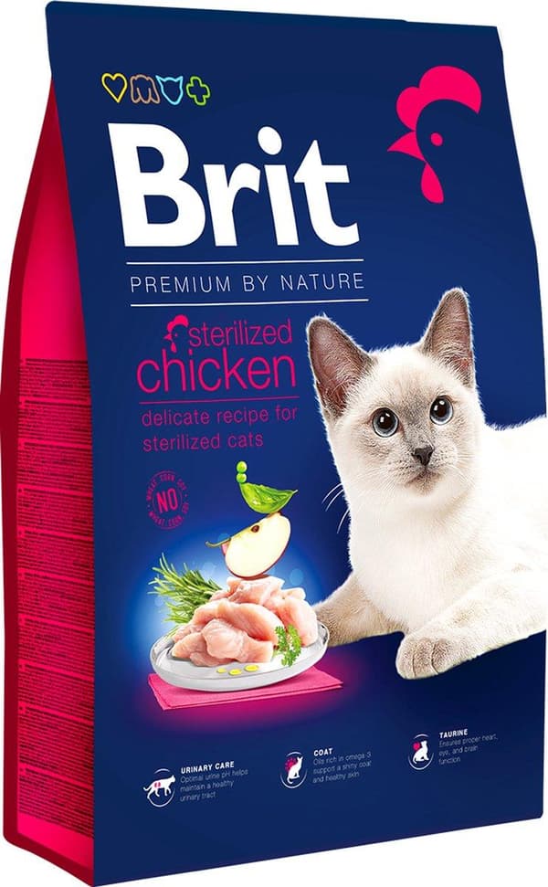 BRIT PREMIUM BY NATURE STERILISERET Tør kattefoder Kylling 1,5 kg
