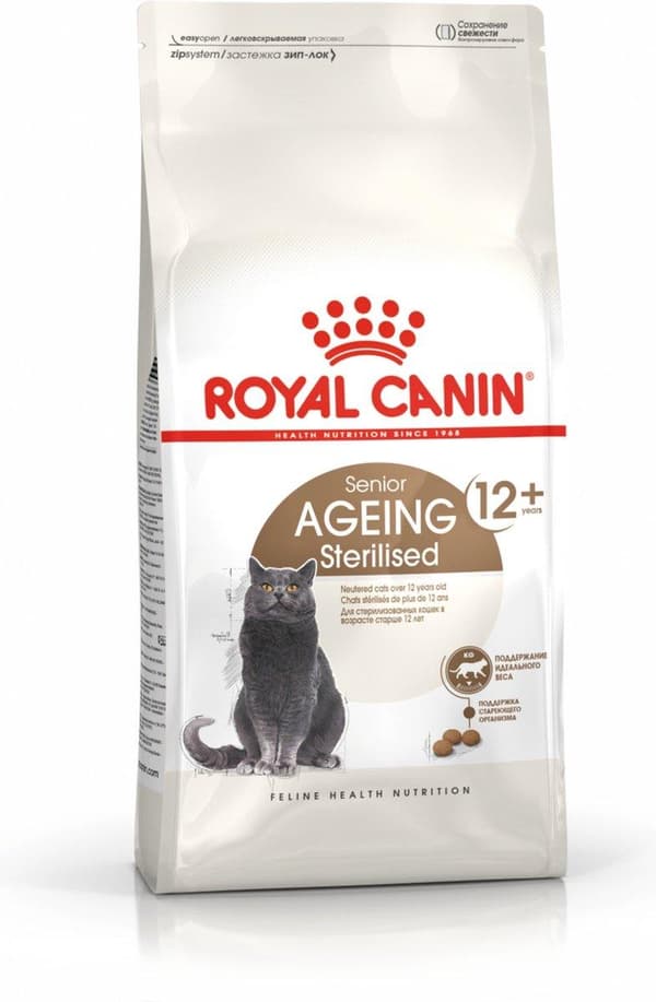 Royal Canin Senior Aging Sterilized 12+ katter torrfoder 400 g majs, fjäderfä, grönsaker