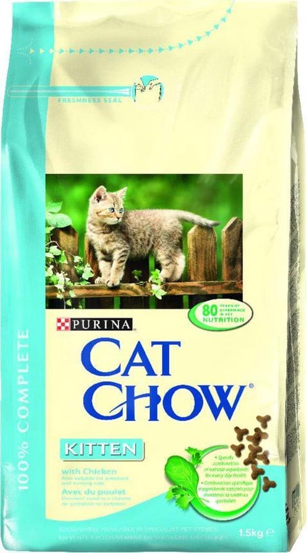 Purina Cat Chow Kitten kissojen kuivaruoka Kana 1,5 kg