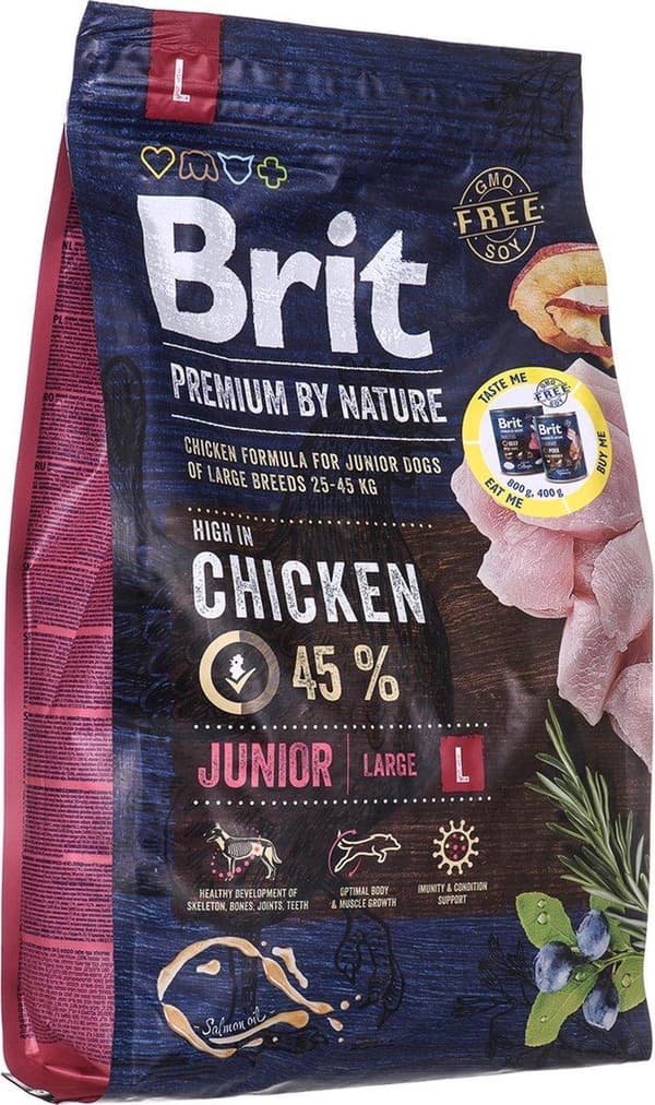 Brit Premium by Nature Junior L - Tørt hundefoder - Kylling 3 kg