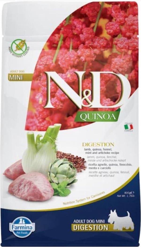 FARMINA N&D QUINOA HUND FORDØJELSE VOKSEN MINI 800g