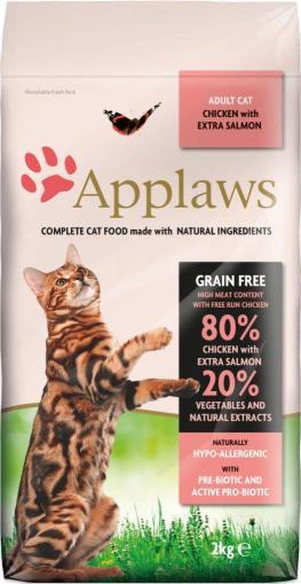 APPLAWS Kyckling med lax - torrfoder för katter - 2 kg