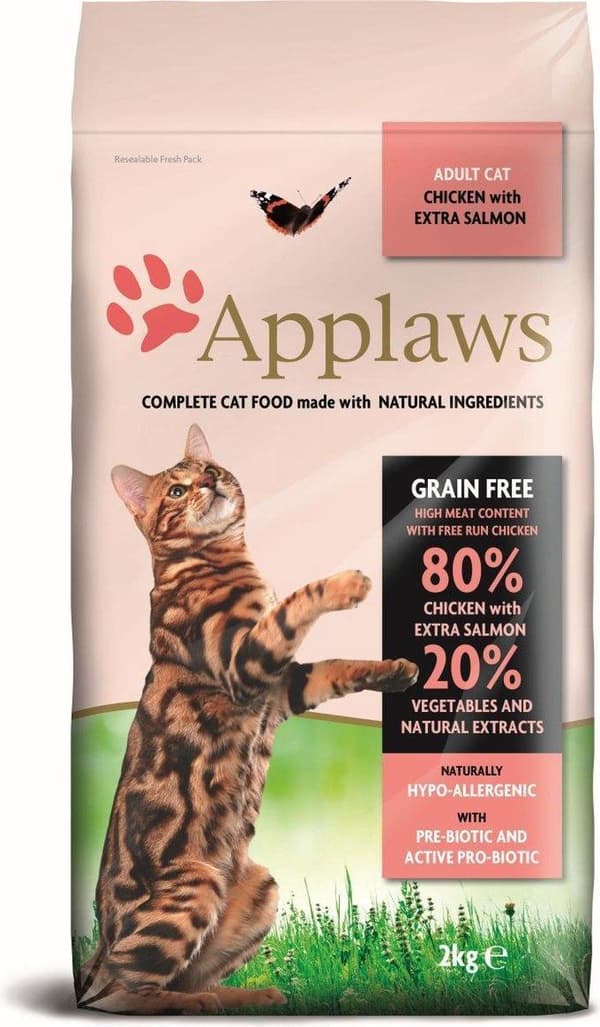 APPLAWS Kyckling med lax - torrfoder för katter - 2 kg