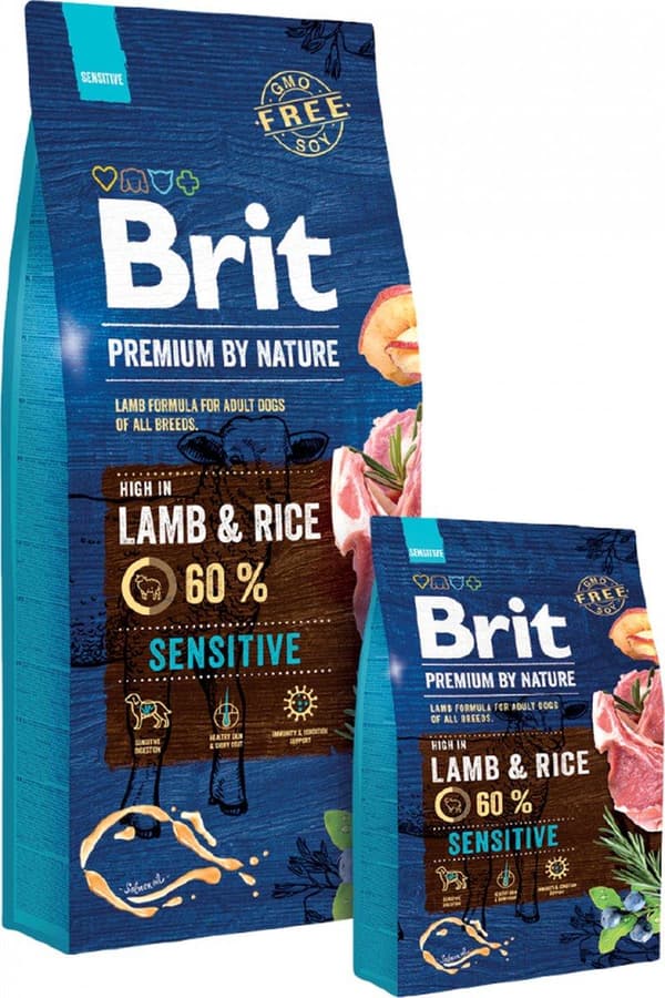 Brit Premium by Nature Sensitive Lamb Torrt hundfoder Lamm, Ris 3 kg