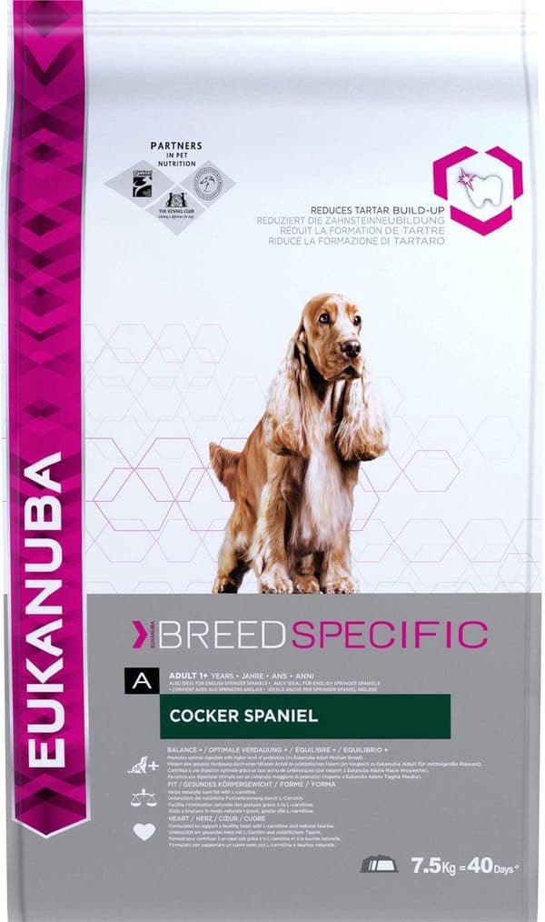 Eukanuba-rotukohtainen cockerspanieli 7,5 kg aikuinen kana