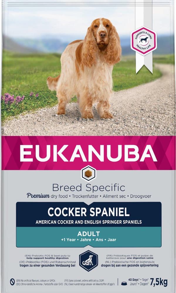 Eukanuba-rotukohtainen cockerspanieli 7,5 kg aikuinen kana
