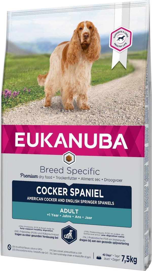 Eukanuba-rotukohtainen cockerspanieli 7,5 kg aikuinen kana