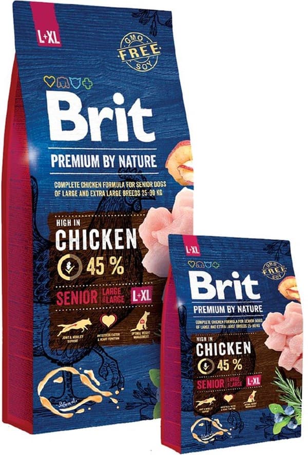 Brit Premium by Nature Senior L+XL - koiran kuivaruoka - omena, kana, maissi 15 kg