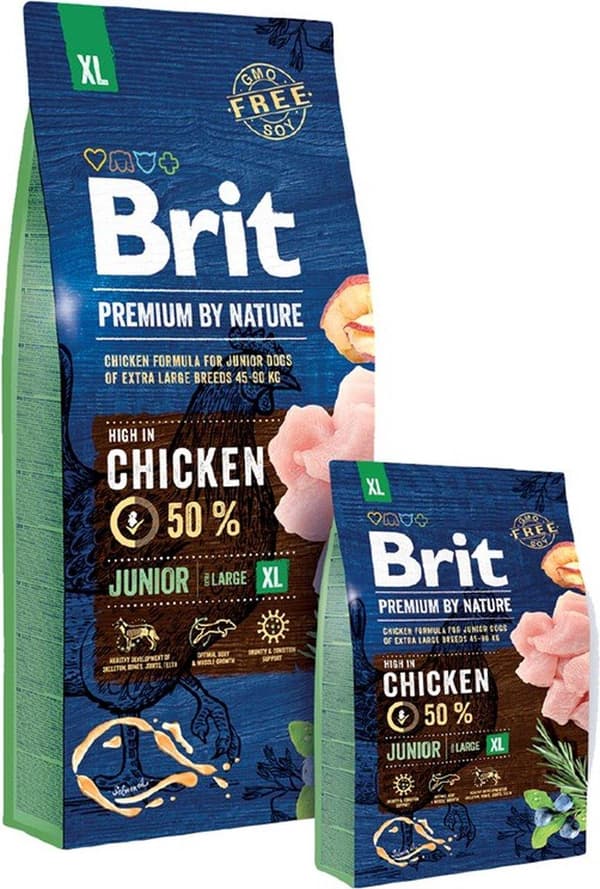 Brit Premium by Nature Junior XL - koiran kuivaruoka - Kana 15kg