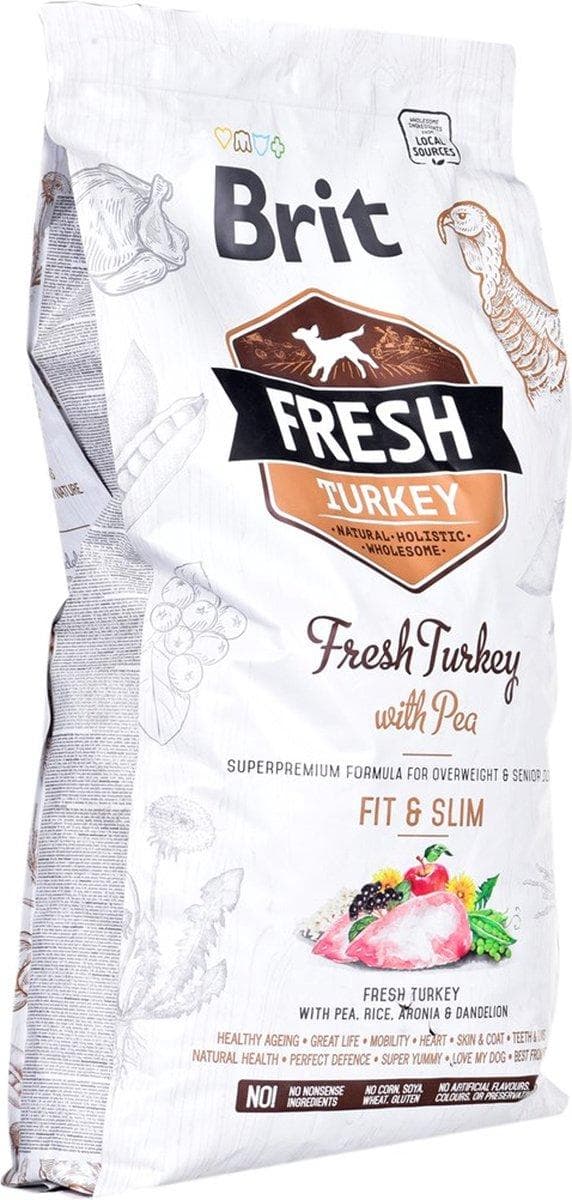 BRIT Fresh Turkey & Pea Fit & Slim - Tør hundefoder Kalkun med ærter 12 kg