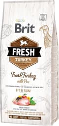 Miniatyrbillede 1 af 3: BRIT Fresh Turkey & Pea Fit & Slim - Tør hundefoder Kalkun med ærter 12 kg