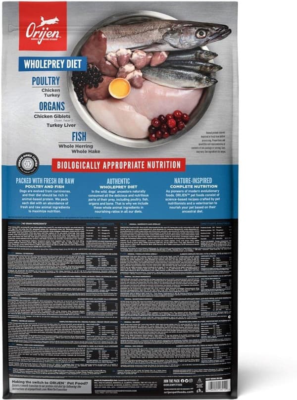 Orijen Original 11,4 kg vuxen kyckling, fisk, kalkon