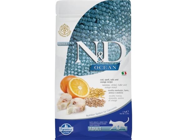 Farmina N&amp;D Ocean torrfoder för katt 1,5 kg Adult Cod