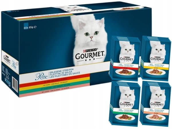 PURINA Gourmet Perle Mix - vådfoder til katte - 60x85 g