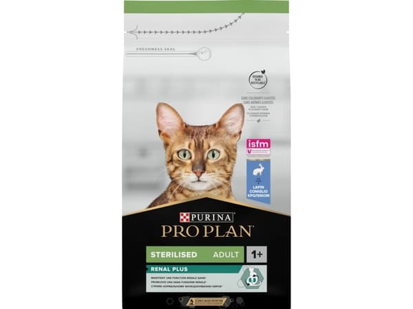 Purina Pro Plan Sterilised OPTIrenal, Voksen, Kanin, 1,5 kg, Antioksidanter medfølger