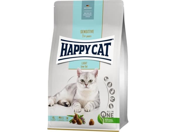 Sensitive Light, torrfoder, för vuxna katter, låg fetthalt, 1,3 kg, påse