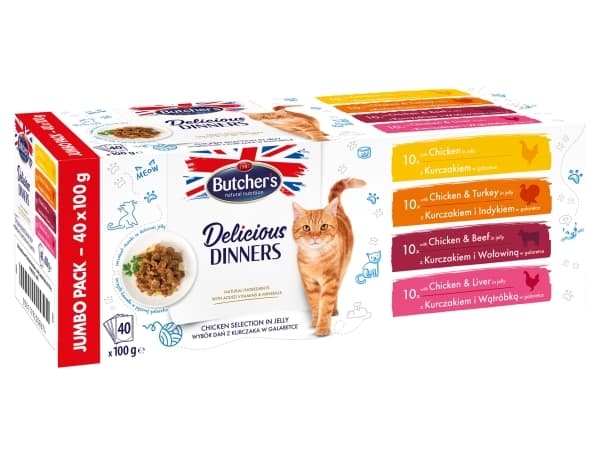Butcher’s BUTCHER'S Delicious Dinners Jumbo Pack - mokra karma dla kota - 40x100 g