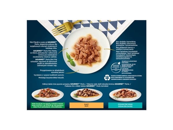 PURINA Gourmet Perle Ankka, kalkkuna, lammas, tonnikala - märkäruoka kissoille - 12x85g