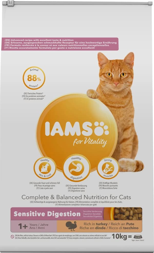 Iams CAT Vitality Adult/Senior Sens Digestion Turkey 10 kg