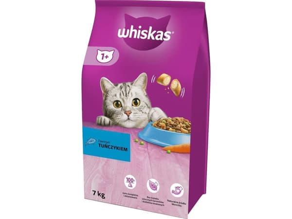 WHISKAS Cat Adult med tonfisk - torrfoder för katter - 7 kg