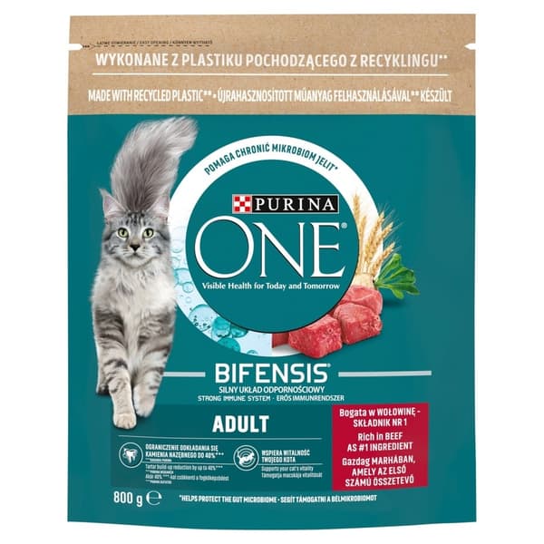 PURINA One Bifensis Adult Beef - torrfoder för katter - 800 g