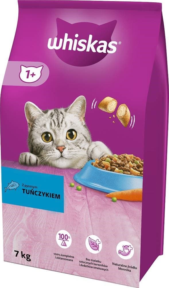 WHISKAS Cat Adult med tonfisk - torrfoder för katter - 7 kg