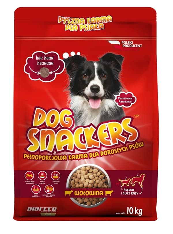 BIOFEED Hundsnackers Vuxen medium & large Nötkött - torrfoder för hundar - 10 kg