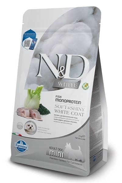 FARMINA N&D havsabborre, spirulina och fänkål Vuxen Mini - torrfoder för hundar - 2 kg