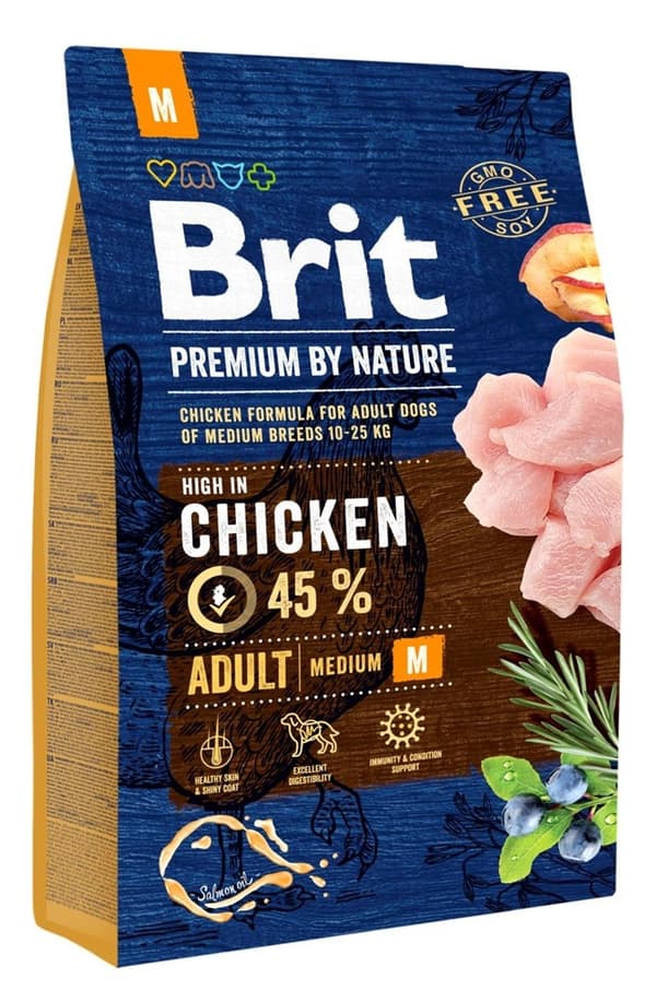 BRIT Premium by Nature Adult M - tør hundefoder Kylling - 8 kg