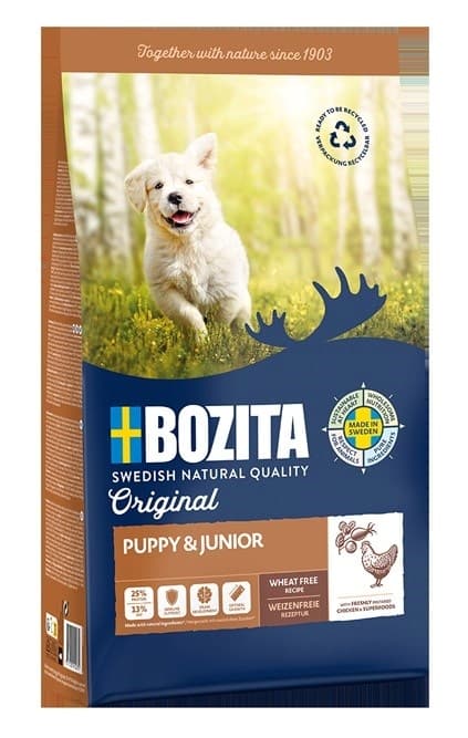 BOZITA Original Puppy &amp; Junior Kylling - tør hundefoder - 12 kg
