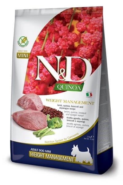 FARMINA N&D Quinoa Hundfoder Lamm Adult Mini - torrfoder för hundar - 2,5 kg