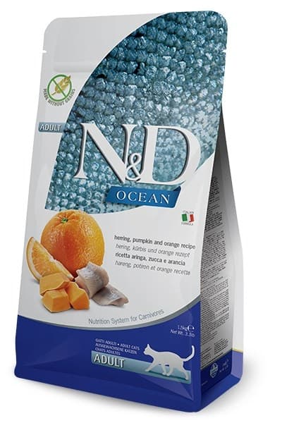 Farmina Pet Food SILL, PUMPA &amp; ORANGE VUXNA katter torrfoder 1,5 kg