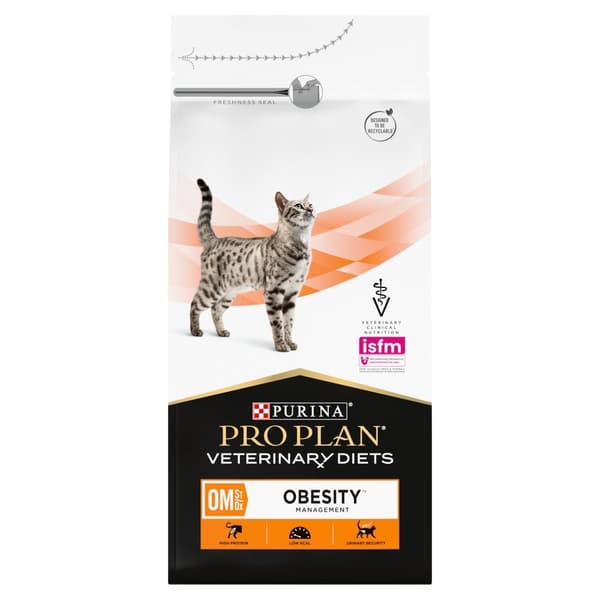 Purina VETERINÄRKOSTAT Feline OM Fetmahantering katter torrfoder 1,5 kg Vuxen
