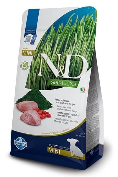 FARMINA N&D Spirulina Lamb Puppy Mini - tørfoder til hunde - 2 kg